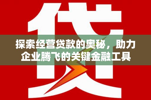 陕西探索经营贷款的奥秘，助力企业腾飞的关键金融工具