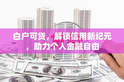 陕西白户可贷，解锁信用新纪元，助力个人金融自由