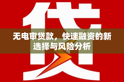 陕西无电审贷款，快速融资的新选择与风险分析