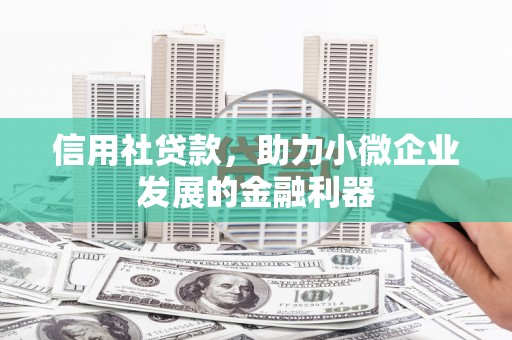 陕西信用社贷款，助力小微企业发展的金融利器